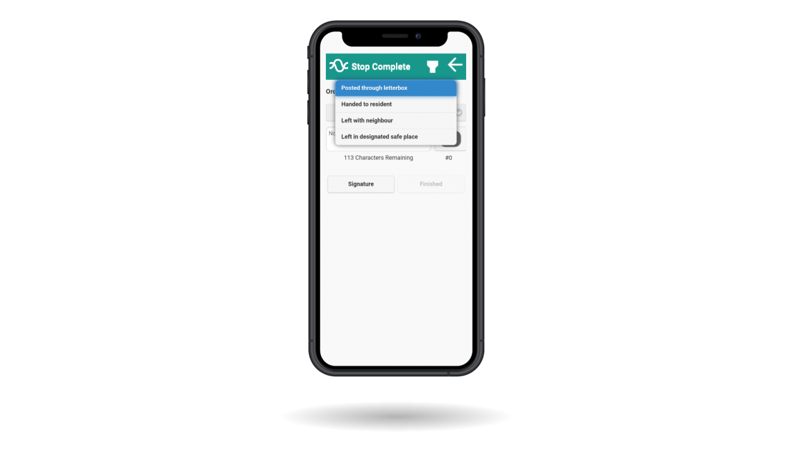 Customisable reason notes for delivery status