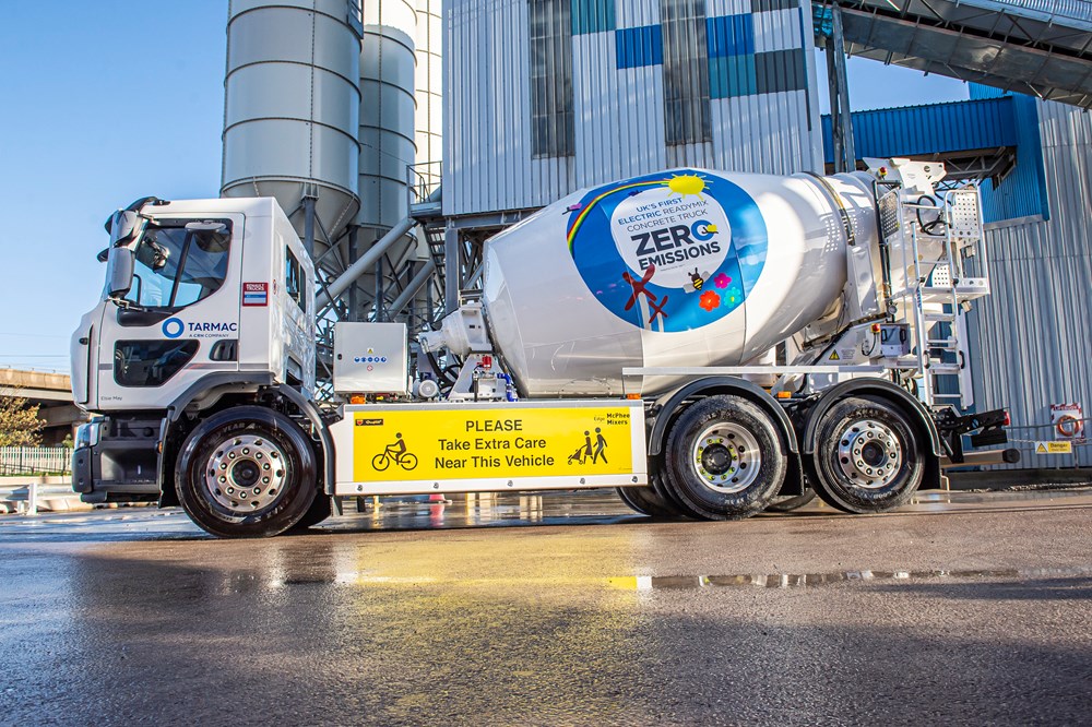 Tarmac's e-mixer displayed at Washwood Heath