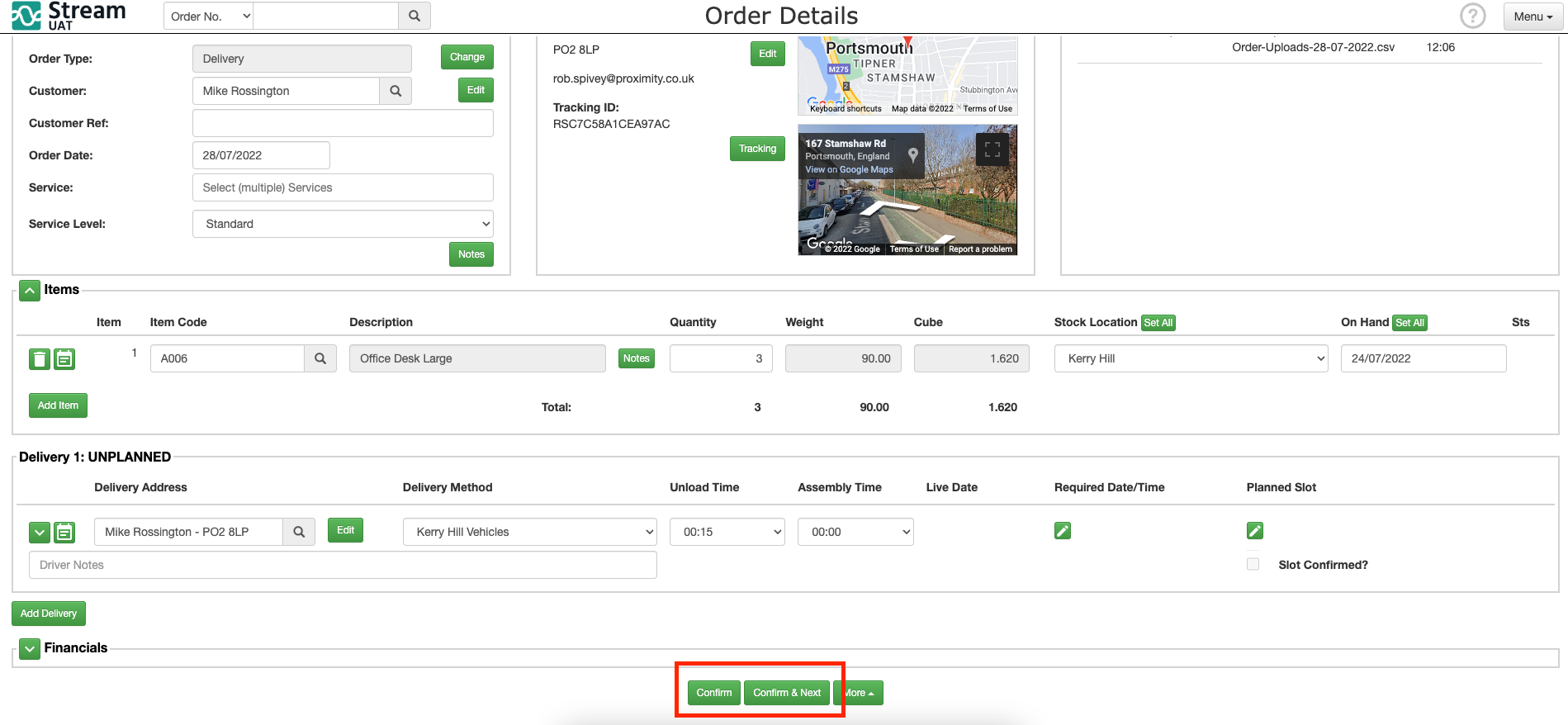 Confirming Orders | Knowledge Base | Stream
