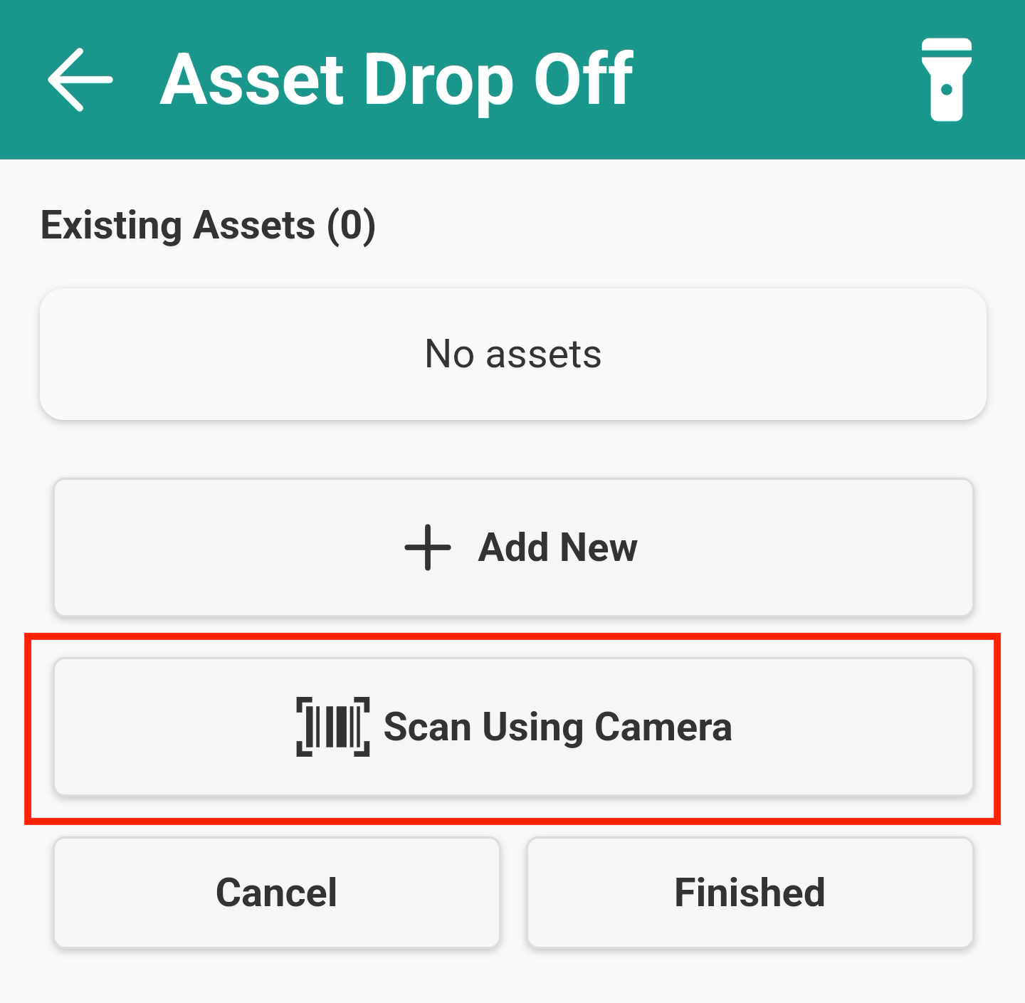 Asset-Drop-Off-Main-Screen