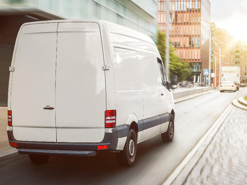 Commercial vehicle on the road