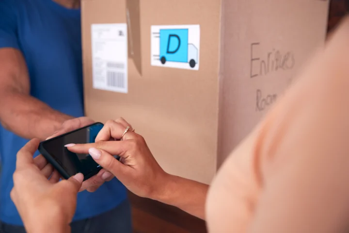 Signing for a parcel with an ePOD app