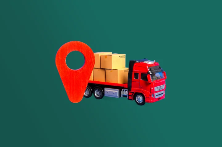 Delivery truck tracked by GPS location