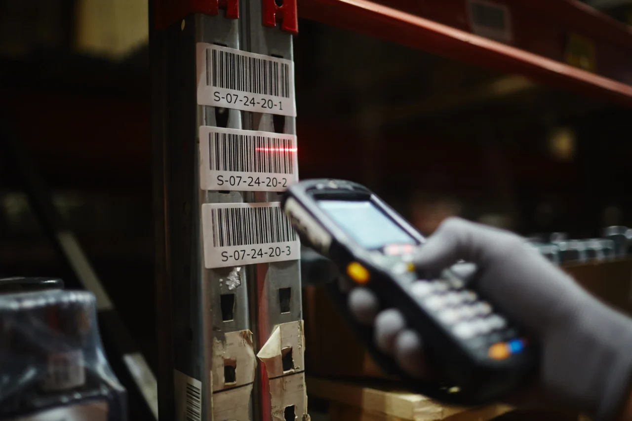 Mobile device scanning a barcode for asset tracking