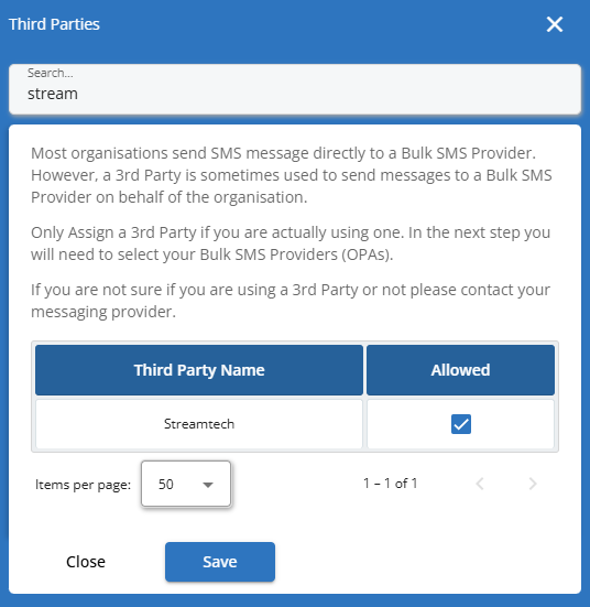 Assign 3rd Party