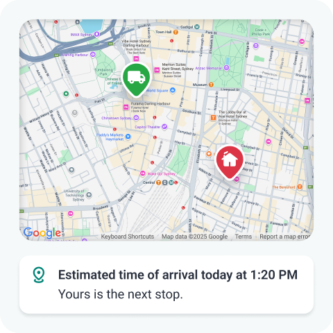 Real-time driver tracking delivery app
