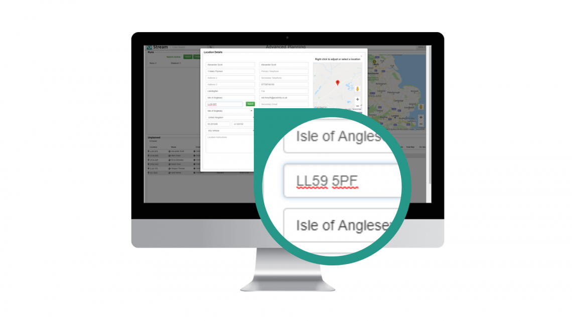 Easily edit addresses when planning routes in Stream Go delivery software