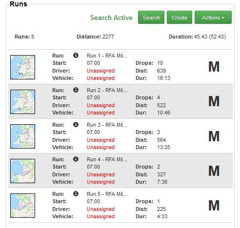 Master runs are also labelled with a large ‘M’ in the planning runs list, allowing you to quickly see which runs are templates for masters - and help prevent you from clearing them by accident!