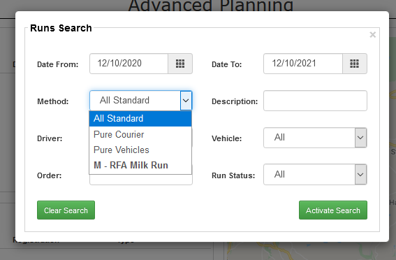 Its easier than ever to find master runs. They are now labelled with a large ‘M’ and appear at the bottom of the delivery method dropdowns in advanced planning, to keep them all in one place